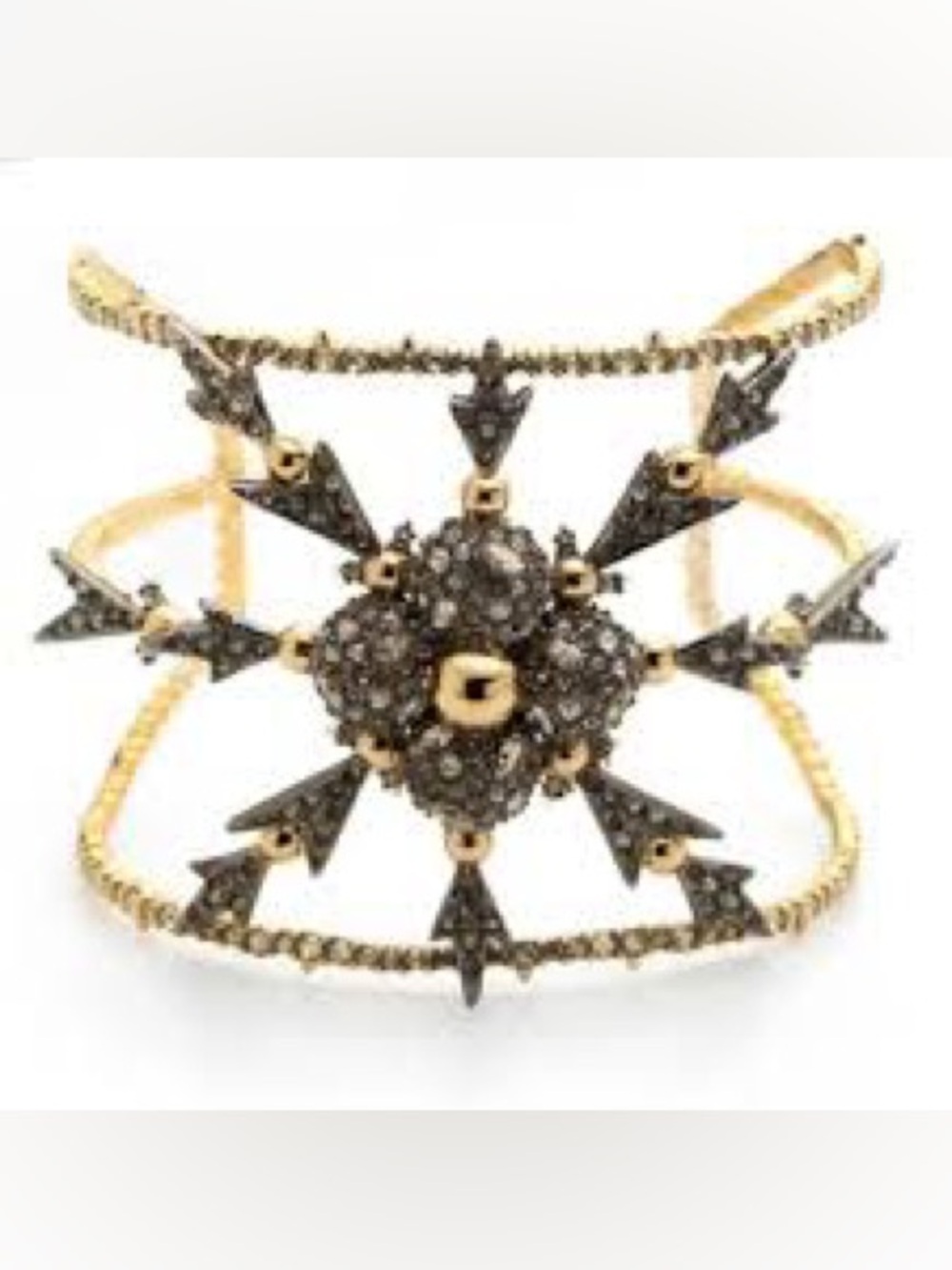 Vintage Alexis Bittar Pavé Crystal Snowflake Cuff Bracelet